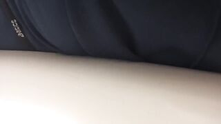 Gaping his peehole while pissing huge cock stuffed inside