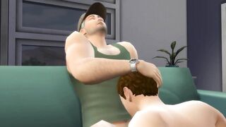 Daddy's Big Load Fills His Twink Stepson Raw Slurp and Swallow