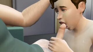 Daddy's Big Load Fills His Twink Stepson Raw Slurp and Swallow