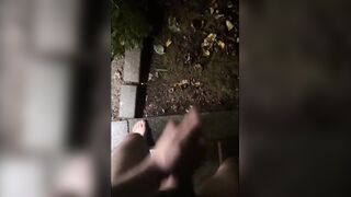 Fucking my ass with big dildos in front yard sports anal
