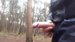 Public mastrubation while teenage boys stare at giant throbbing cock