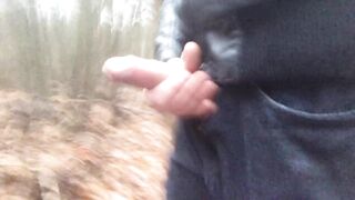 Public mastrubation while teenage boys stare at giant throbbing cock
