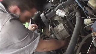 Old fat latino man destroyed in outdoor bareback cumshot