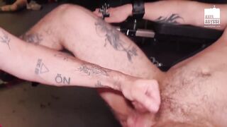Bound submissive kinkoer destroyed by brutal fisting gangbang