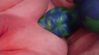 My Bad Dragon Dexter stretches solo until he gushes prostate cum
