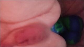 My Bad Dragon Dexter stretches solo until he gushes prostate cum