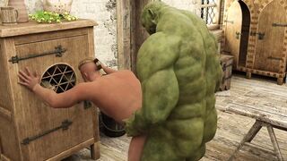 Medieval Usher & Amok Orc Gangbanged on Big Dick Daddy’s Cock