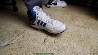 Adidas Dineties stuffed in AF1s while cumming in Strauss workpants