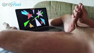 College guy ruined by huge hentai cum load moaning jerk off session
