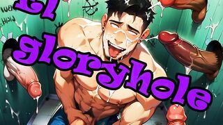 Let's go to a gloryhole raw audio ASMR gay porn