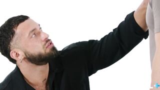 Staghomme Bastian Karim gagged by Nik Fros brutal cock deep throat
