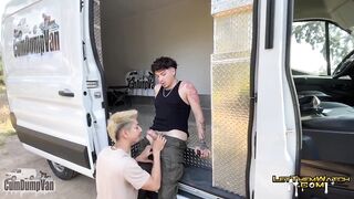 Gagging on a Giant Uncut Latino Studs CumDumpVan BJ