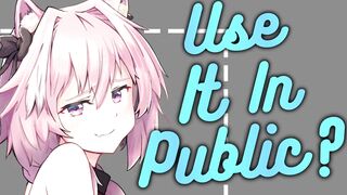 Femboy gets destroyed in public with a toy moaning for more