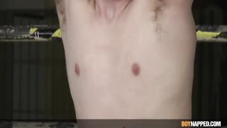 Bound Chase Parker tormented by Xavier Sibley raw gay bdsm blowjob