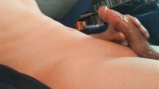 Femboy gushes cum fills his tight tummy begging for Daddy