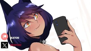 Catboy's slobbery blowjob leaves you leaking thick cum everywhere
