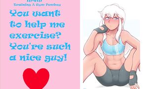 Femboy destroyed in the gym shower with raw ASMR moans