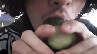 8 inch cucumber wrecked my tight femboy hole until I drowned in his gushy moans