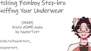 Step-bro Femboy Sniffing Crotch Sounds Hentai ASMR Blowjob