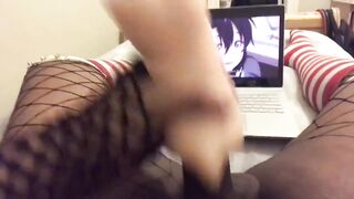 Milking myself to hentai loud moaning orgasm raw cumshow