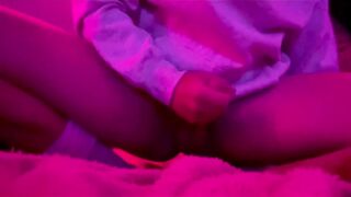 Cute femboy edged until he squirted thick gay cum all over