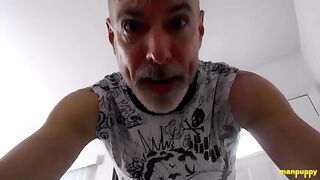 Giant Richard Lennox gets naughty surprise from tiny ex who teases his big dick with kinky solo play