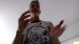 Giant Richard Lennox gets naughty surprise from tiny ex who teases his big dick with kinky solo play
