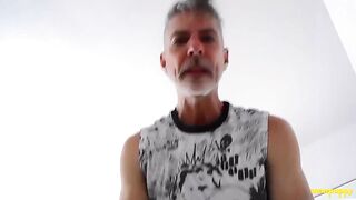 Giant Richard Lennox gets naughty surprise from tiny ex who teases his big dick with kinky solo play