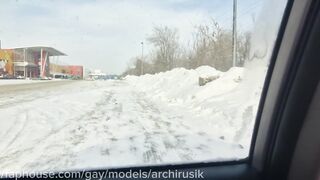 Gobbling load after load while cruising near the mall raw public cum dump