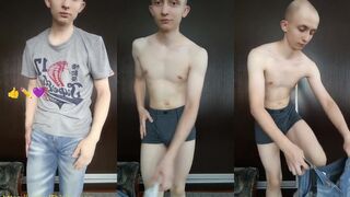 skinny boy undresses live on camera jiggly twink flexes for hungry viewers