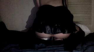 Femboy rides dildo till he gushes cum on his tight asshole