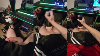 Twink's tight hole FILLED in raw solo fleshlight fuck