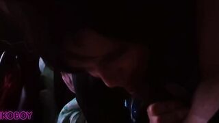 Cute femboy deepthroats boyfriend’s cock cumshot in mouth raw