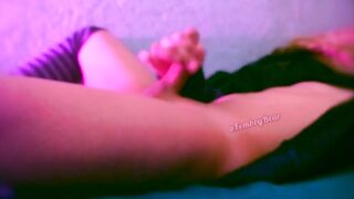 Femboy submissive goes wild edging and gooning until his big cock bursts with cum