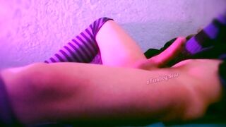 Femboy submissive goes wild edging and gooning until his big cock bursts with cum