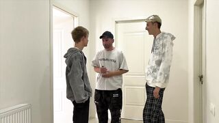 Me and my college friends ruined the cute twink bareback deep with our big dicks