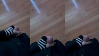 Femboy solo oopsie gets messy with sticky cum