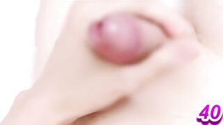 Petite sissy femboy can’t stop gushing mess of cumshot after desperate masturbation