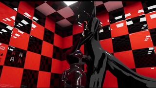 Latex cobra fucks his toy raw gay VRChat furry femboy