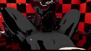 Latex cobra fucks his toy raw gay VRChat furry femboy