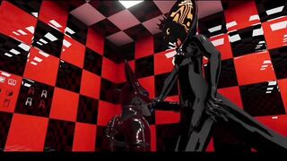 Latex cobra fucks his toy raw gay VRChat furry femboy