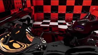 Latex cobra fucks his toy raw gay VRChat furry femboy