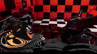 Latex cobra fucks his toy raw gay VRChat furry femboy