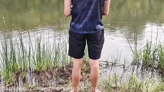 Elf twink gets destroyed in public cruising bareback daddy bear dumps full load