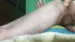 Teen jock gets stuffed raw till his tight hole splits on a giant dildo