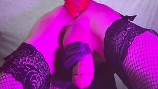 Femboy Gushing Cum Drips Onto Big Dick While Edge Handjobmed