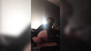 Lewd YoRHa Scanner Boy fingers his tight ass raw solo