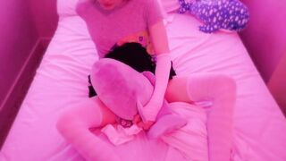 Femboy gets destroyed playing with his shark toys
