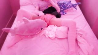 Femboy gets destroyed playing with his shark toys