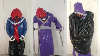 Latex Saint Priest robe over Schoolgirl Sailor Uniform Layers